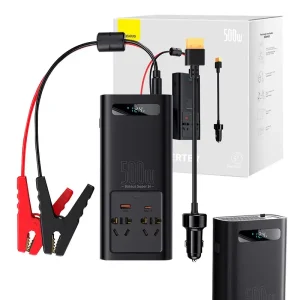 Pretvornik moči Baseus 500W (220V CN/EU) (črn)